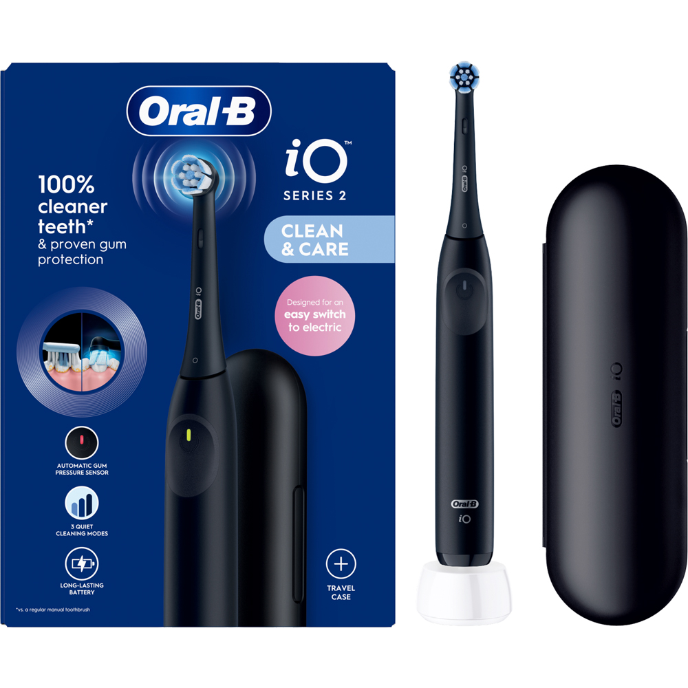 Oral-B iO2 Series Night Black Rechargeable Electric Toothbrush with ...