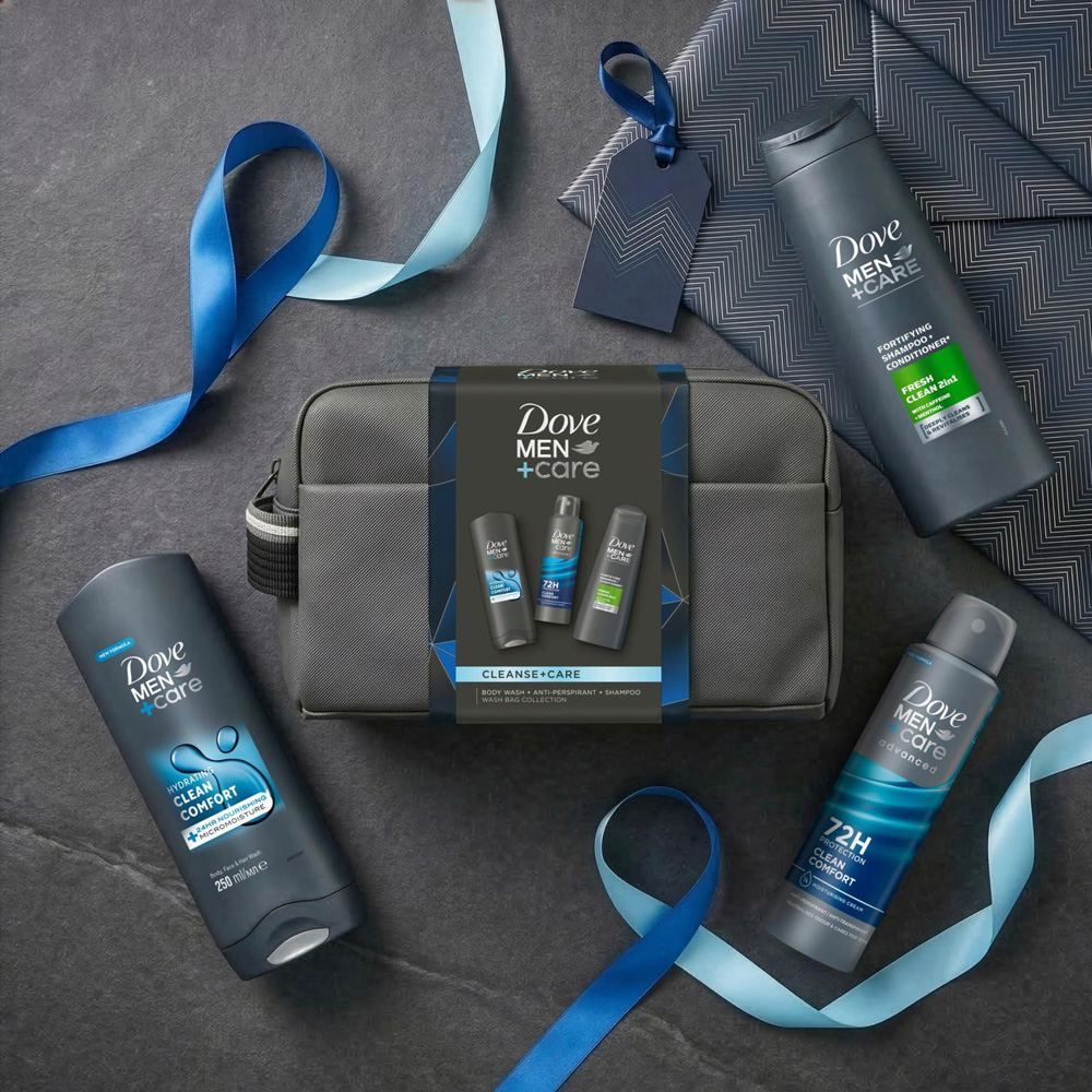 Dove Men+Care Cleanse+Care Washbag Collection 3 Piece Gift Set 3 Pack Image 2