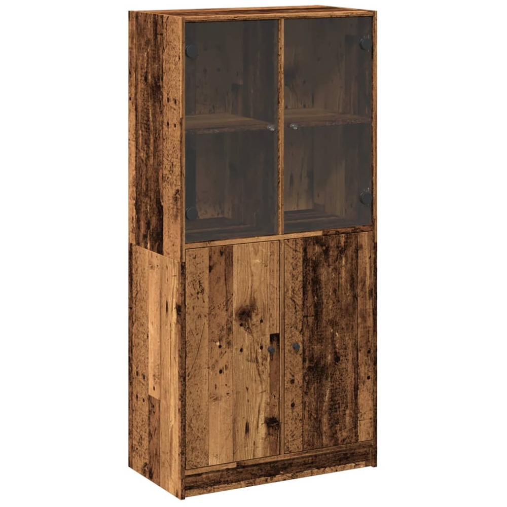 vidaXL 4 Door Old Wood Glass Highboard Image 2