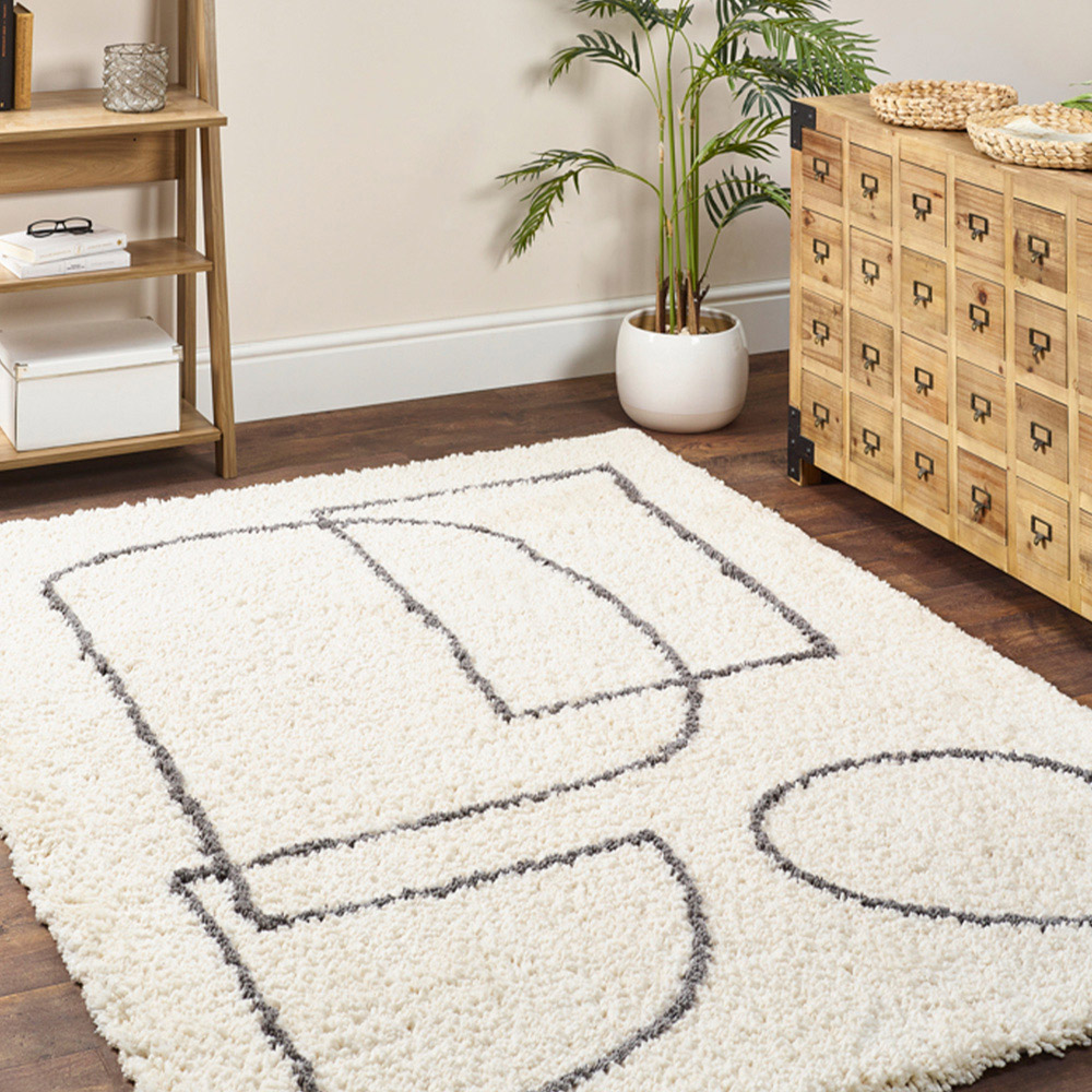 Origins Artisan Picasso White Grey Rug 160 x 230cm Image 3