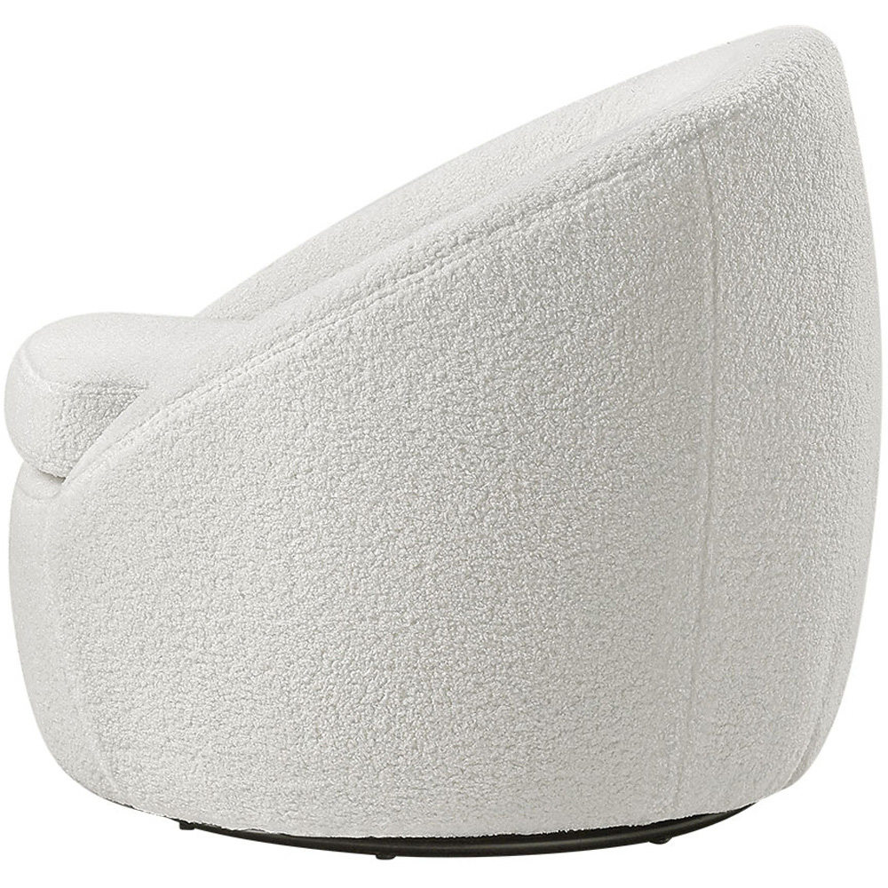 Living and Home White Swivel Tub Chair Image 5