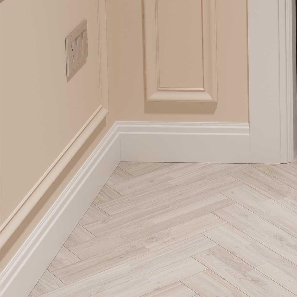 National Skirting White Oslo Primed Skirting Board 18mm 70 x 4200mm Image 2