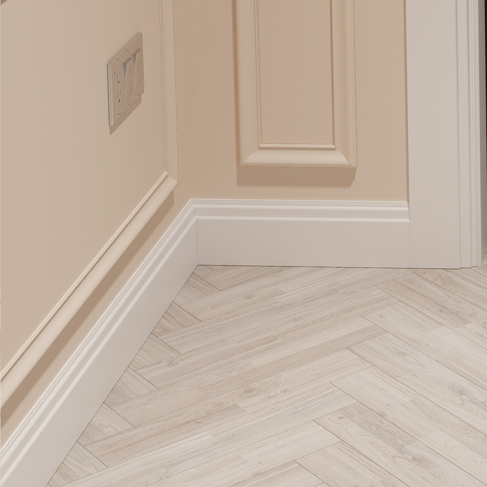 National Skirting White Oslo Primed Skirting Board 18mm 170 x 3040mm Image 2