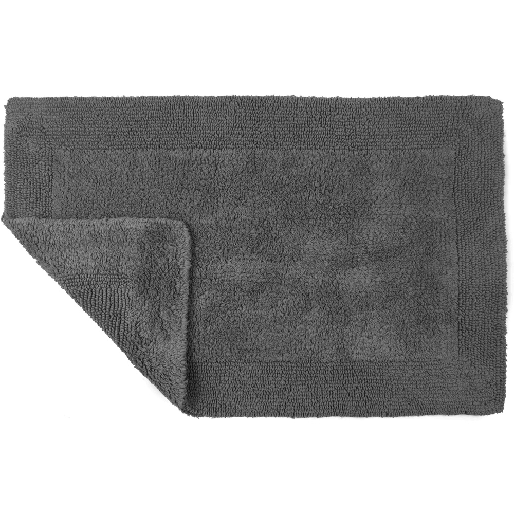 Allure Bath Fashions Elegance Charcoal Grey Reversible Bath Mat 53 x 85cm Image 2