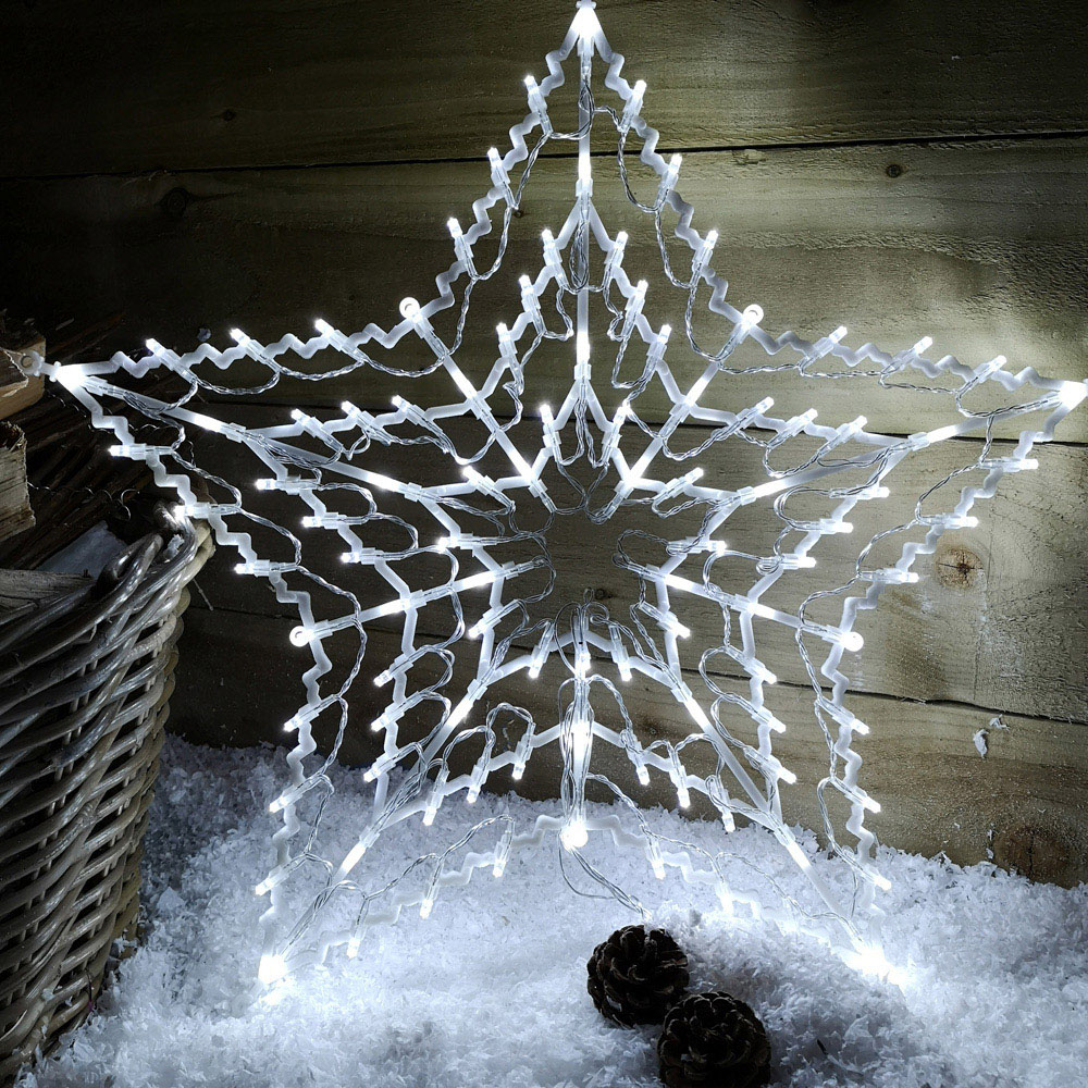 Samuel Alexander White Star LED Window Outdoor Christmas Decoration 50cm Image 5