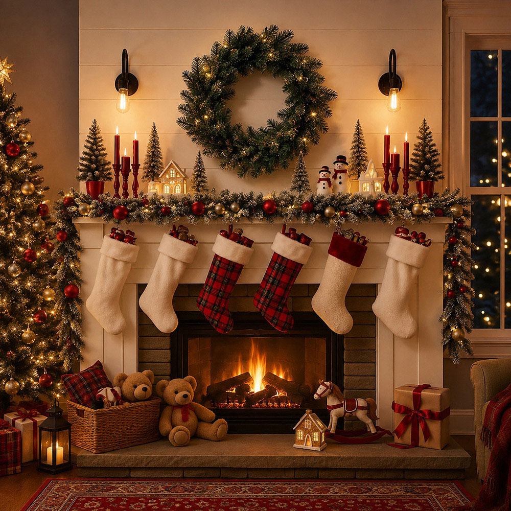 Abrihome 35 Warm White LED Multi-Function Artificial Christmas Wreath with 130 Tips 50cm Image 8