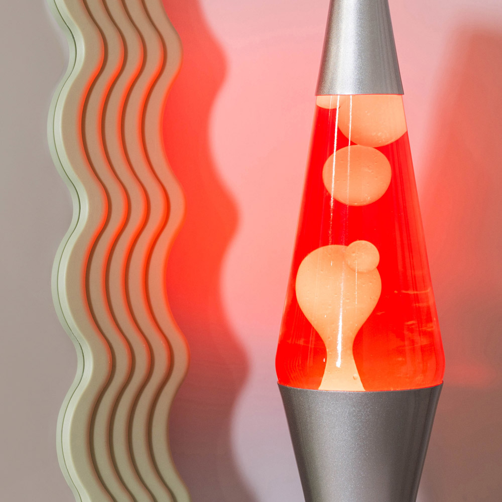 ValueLights Razzo White and Pink with Silver Base Retro Lava LED Table Lamp Image 3