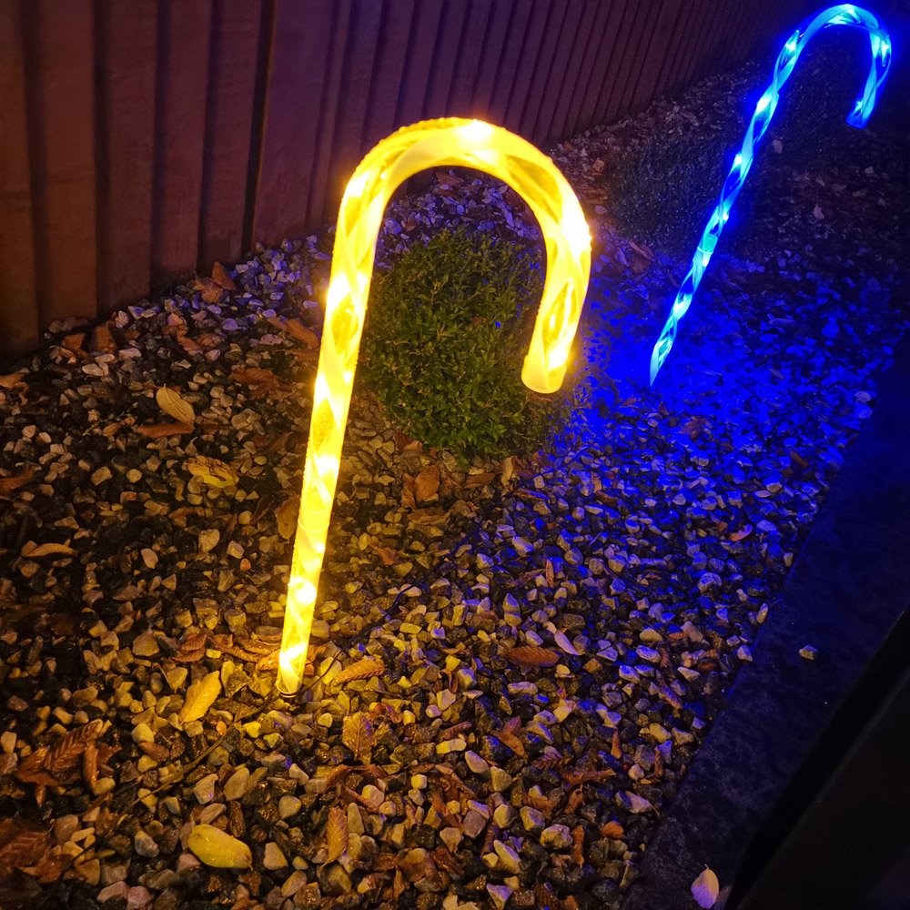 Samuel Alexander 4 Piece Multicolour LED Christmas Candy Cane Path Lights Set Image 7