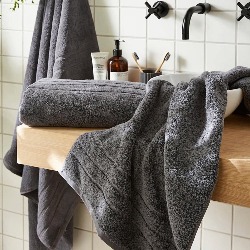 Allure Bath Fashions Charcoal Grey Hotel Luxury Heavyweight Bath Sheet Image 2