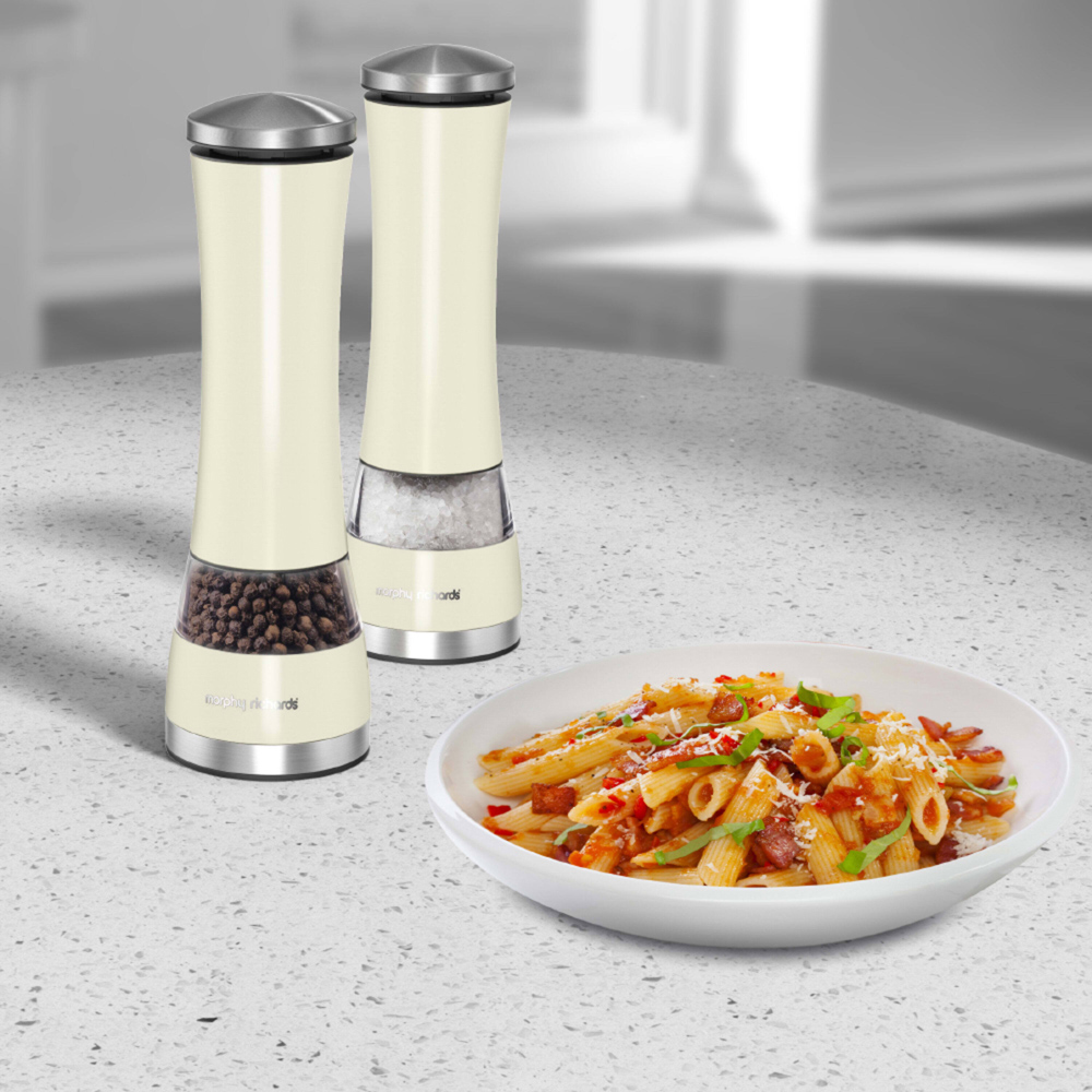 Morphy Richards Ivory Cream Electronic Salt and Pepper Mill Image 2