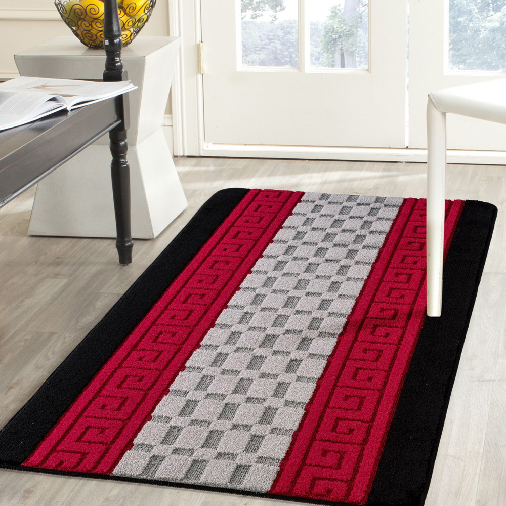 Smart Living Black and Red Gel Back Non-Slip Door Mat 50 x 80cm Image 2
