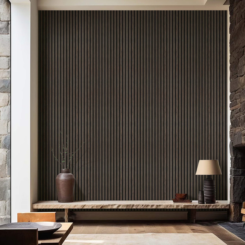 Portland 240 x 60cm Acupanel Smoked Oak Acoustic Slat Wall Panel Image 8