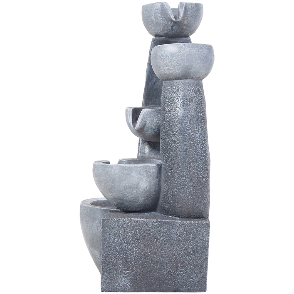 Living and Home 5-Tier Stone Effect Cascading Bowl Solar LED Water Feature Image 2