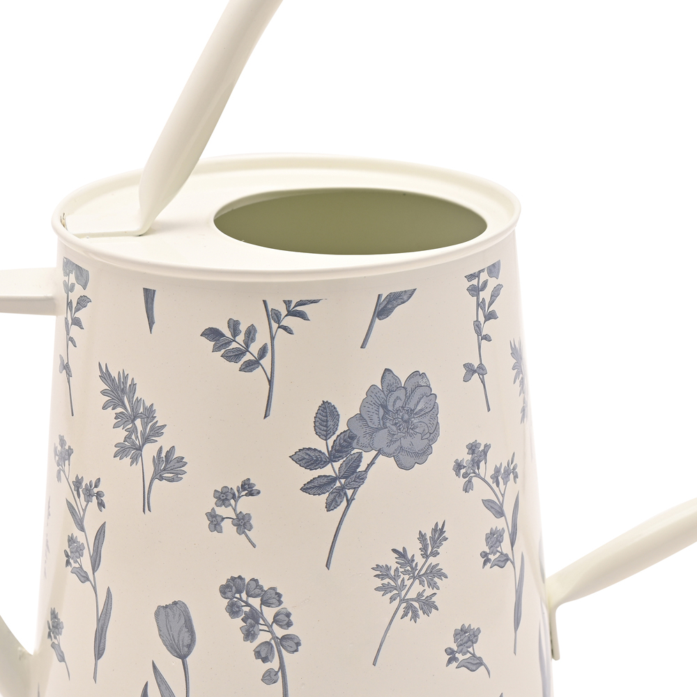 Country Living White and Blue Floral Watering Can Image 3