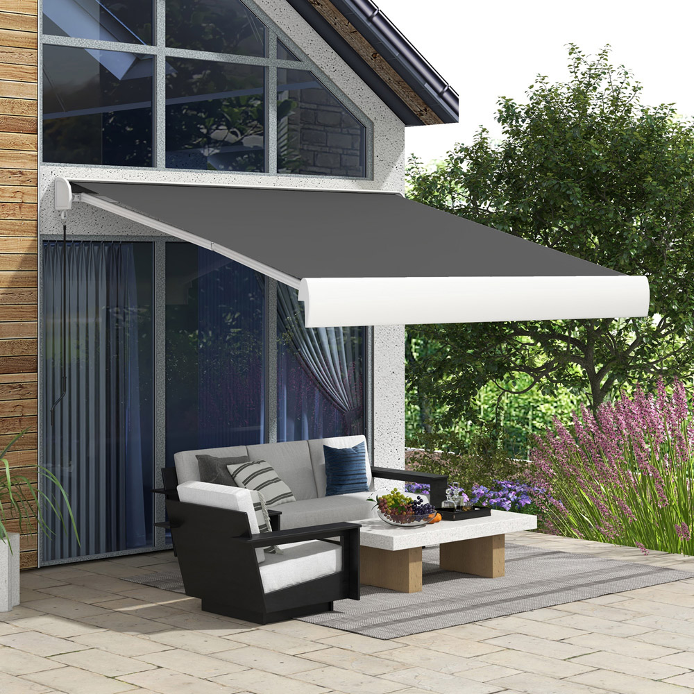 Outsunny Black Electric Retractable Awning 3 x 2.5m Image 1