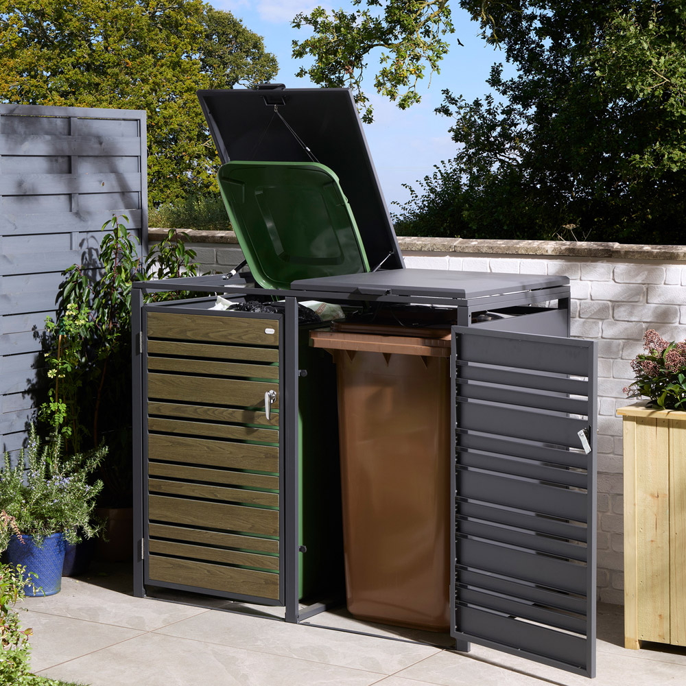 Rowlinson Chelsea Oak 2 Wheelie Bin Store Image 2
