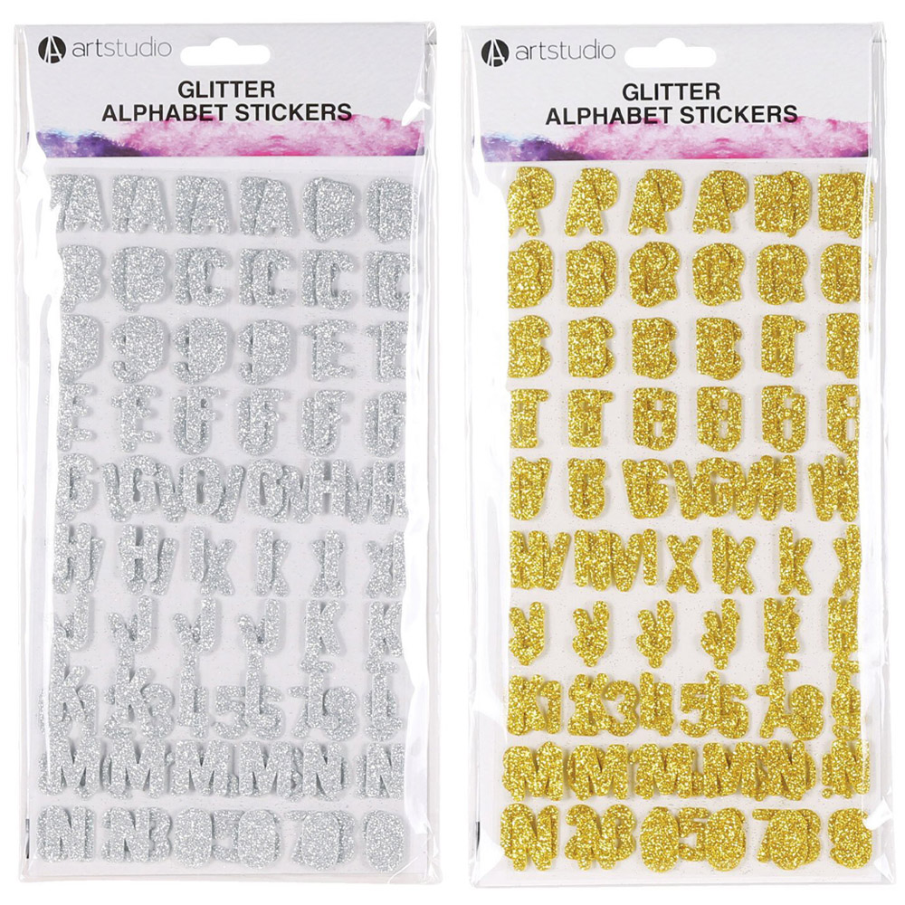Art Studio Alphabet Glitter Stickers Image 1