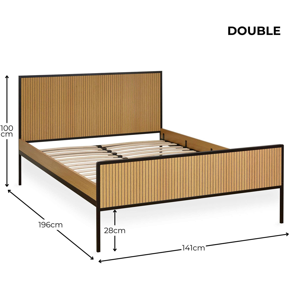 Julian Bowen Sia Double Oak Effect Bed Frame Image 9