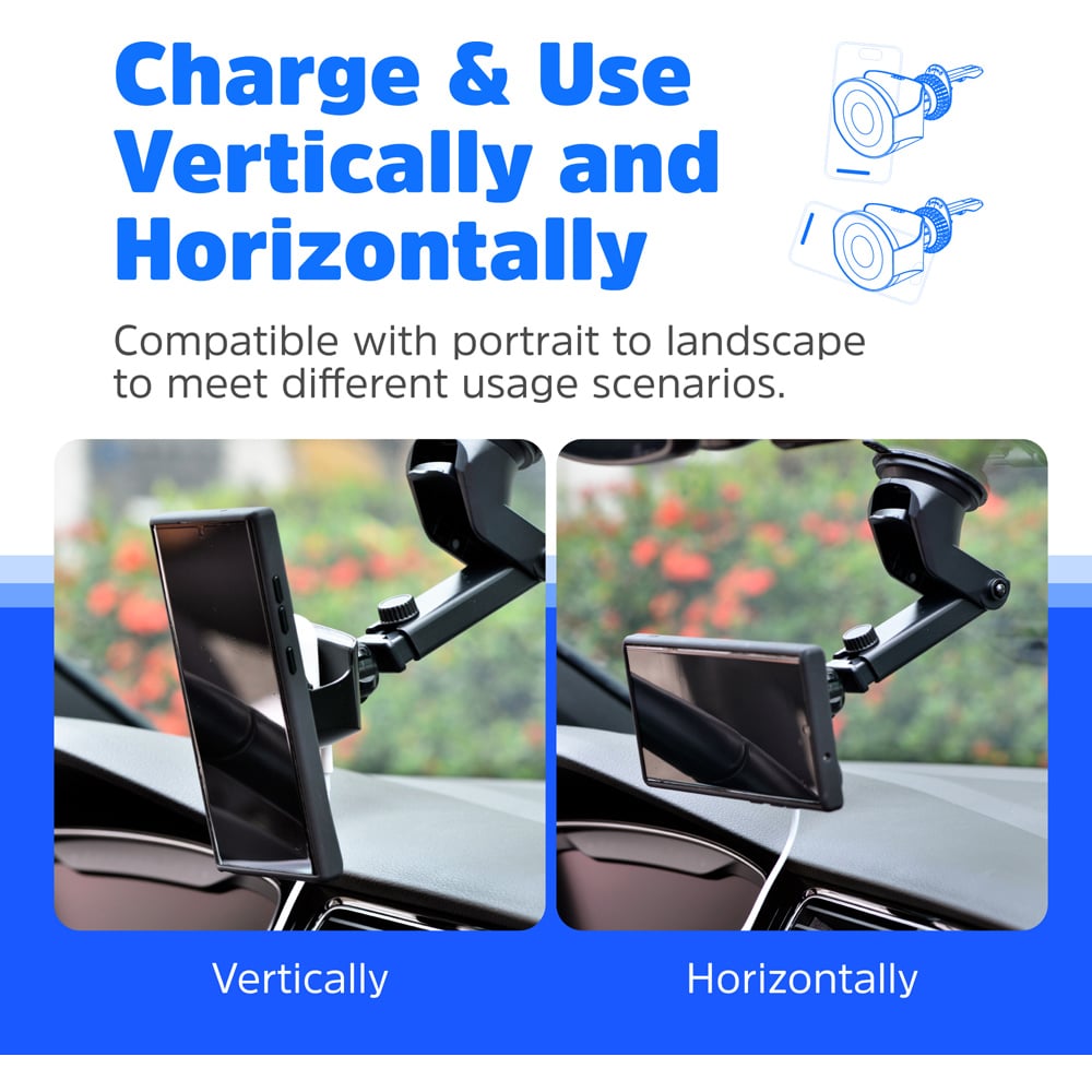 Energizer Black In-Car Magnetic QI Wireless iPhone and AirPod Charger Image 6