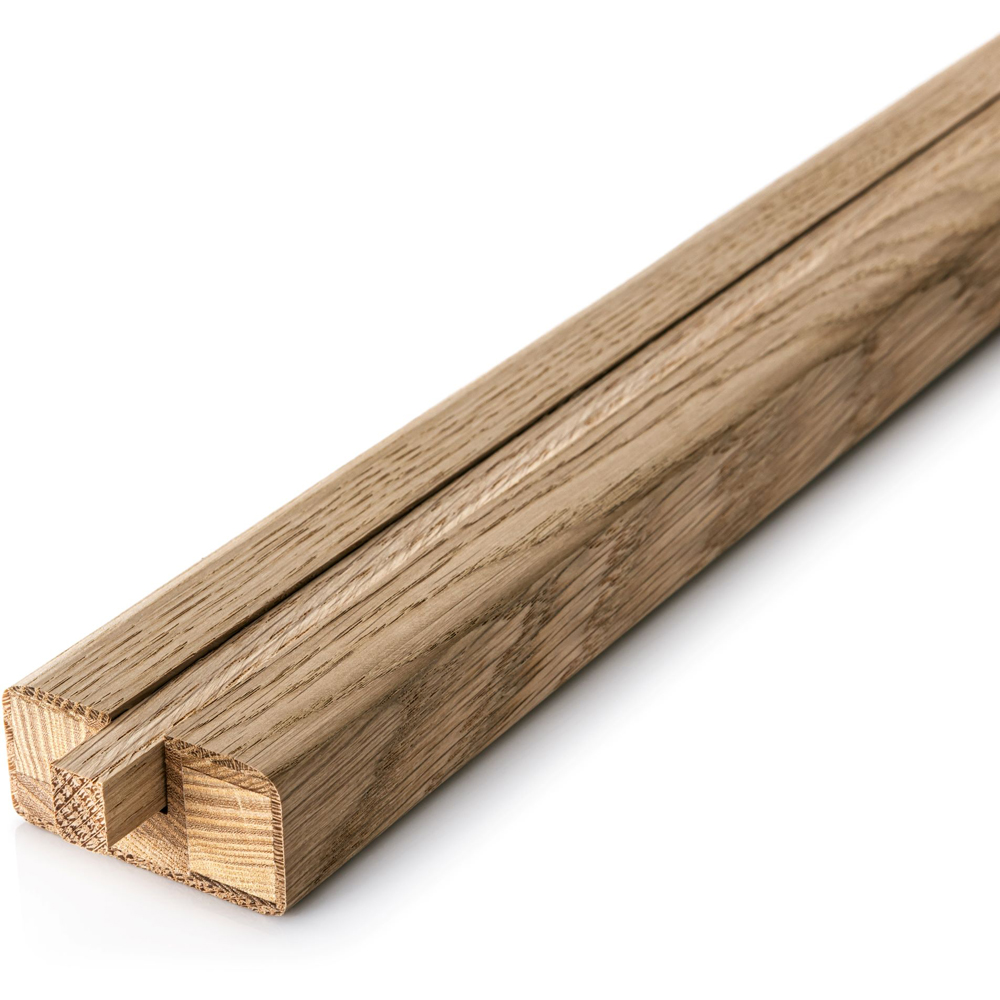 Blueprint Joinery Cambridge Oak Grooved Black Metal Handrail and Base Rail Set 1.5m Image 4