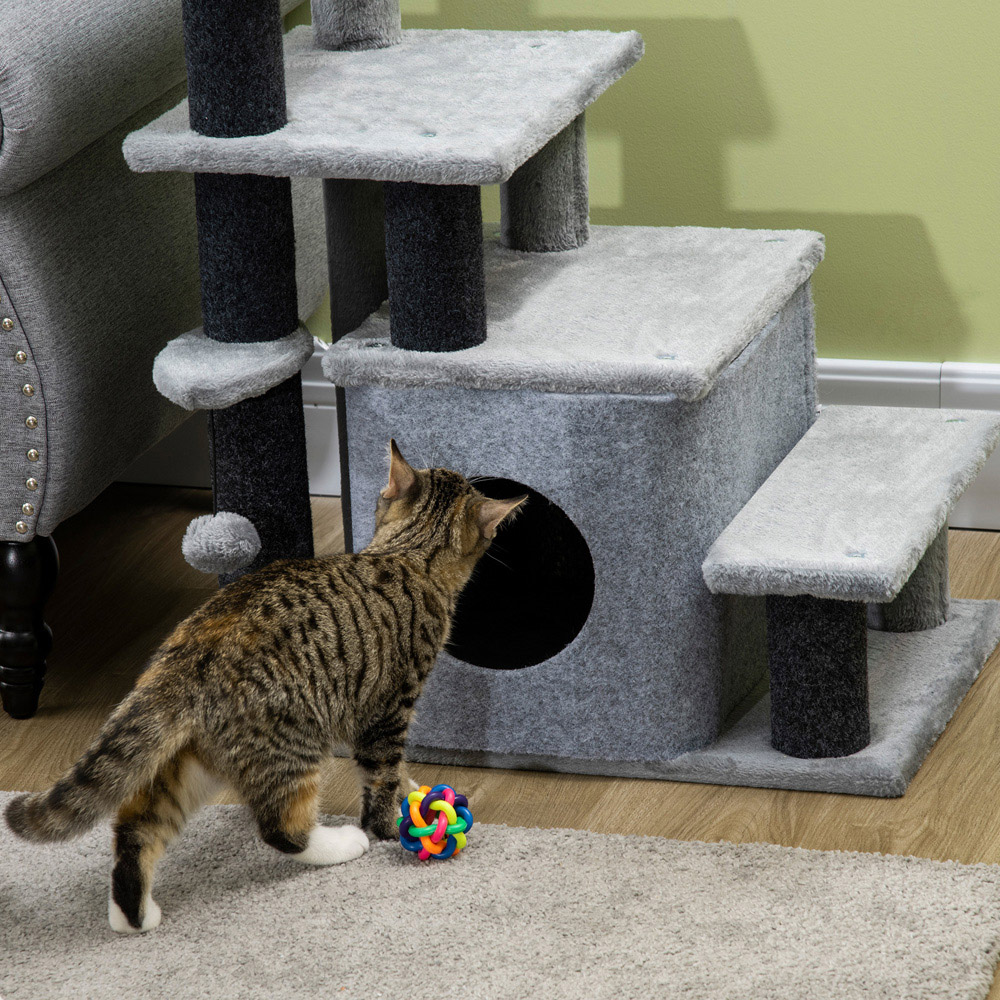 PawHut 4 Step Pet Stairs with Detachable Cover Image 3