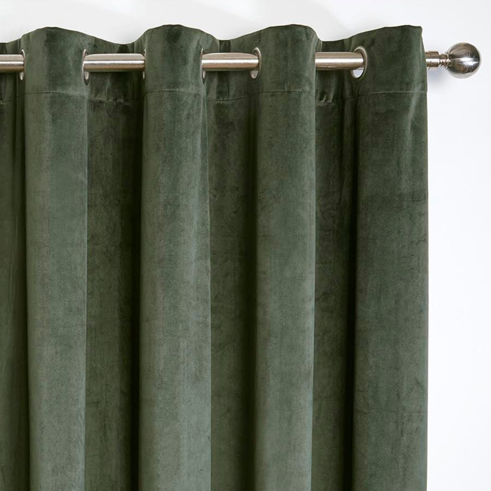 Divante Vermont Velvet Blackout Curtains - Olive / 229cm Image 5