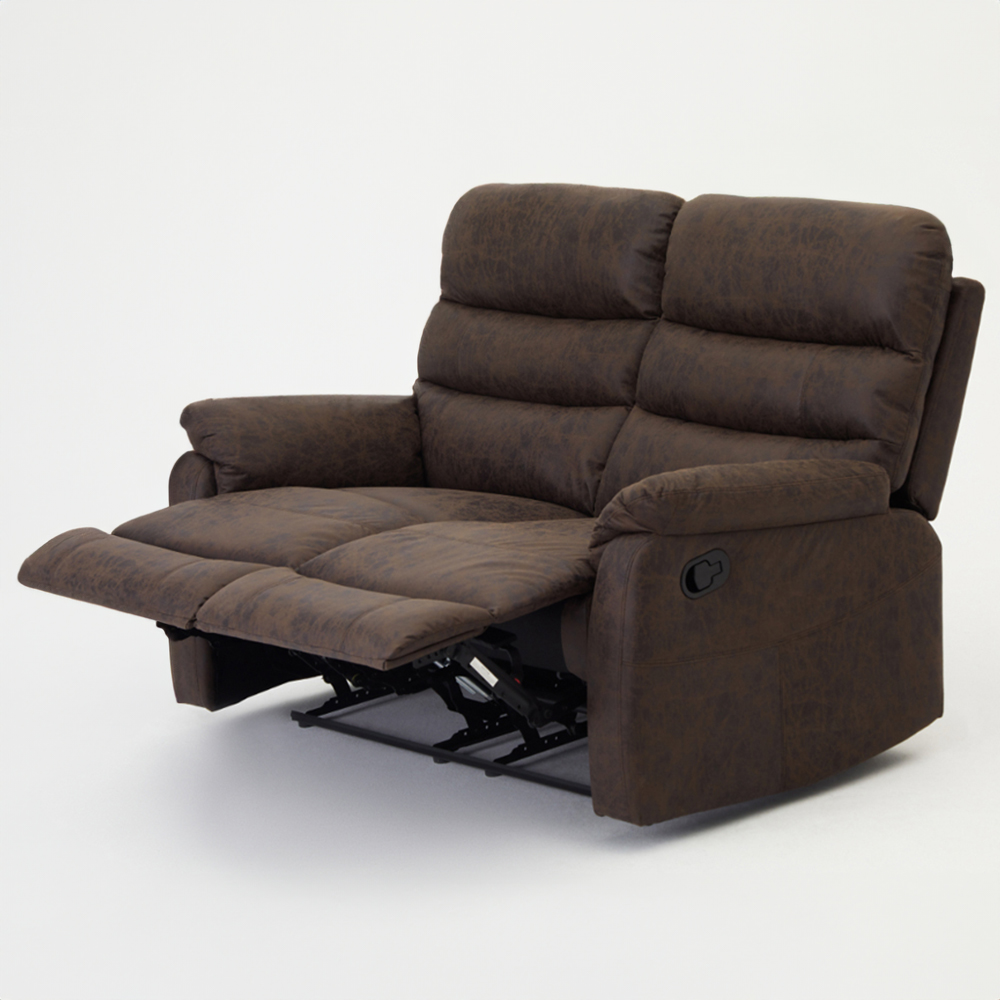 Home Detail Maxwell 2 Seater Brown Air Leather Manual Recliner Sofa Image 5