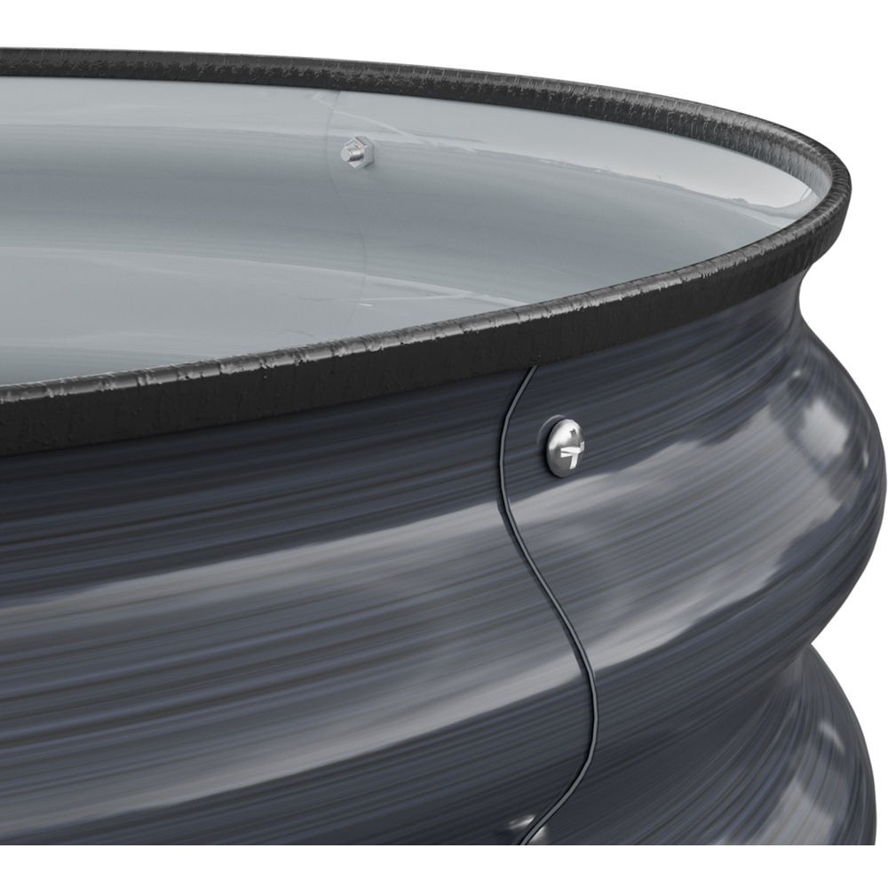 Living and Home Grey Round Metal Raised Garden Bed with Open Bottom 60 x 30cm Image 5