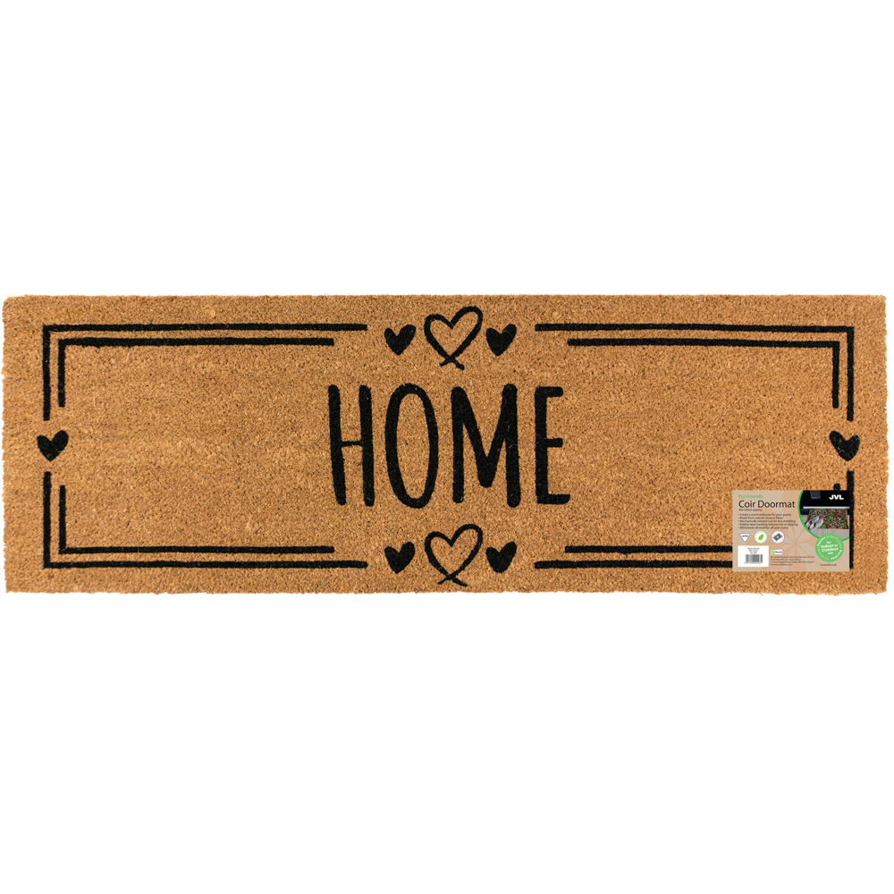 JVL Home Hearts Coir Latex Backed Door Mat and Runner Set Image 3