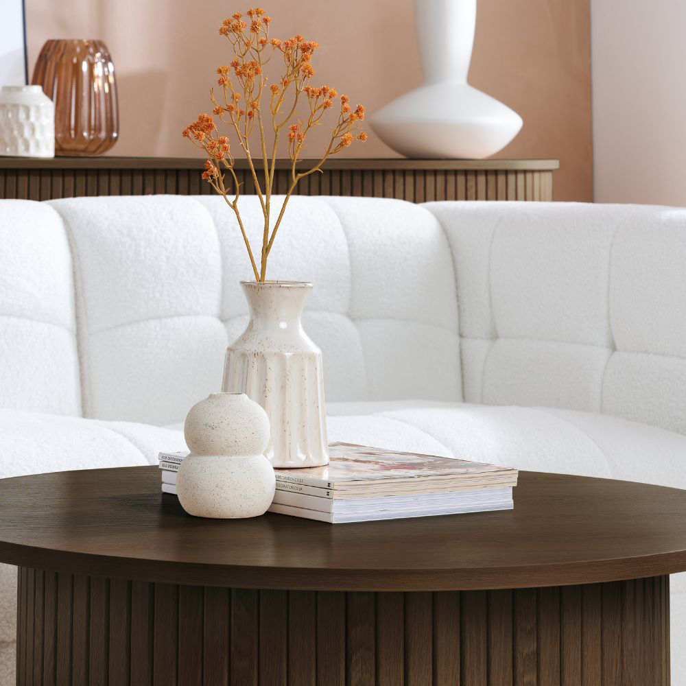 Birlea Axel Walnut Round Fluted Coffee Table Image 5