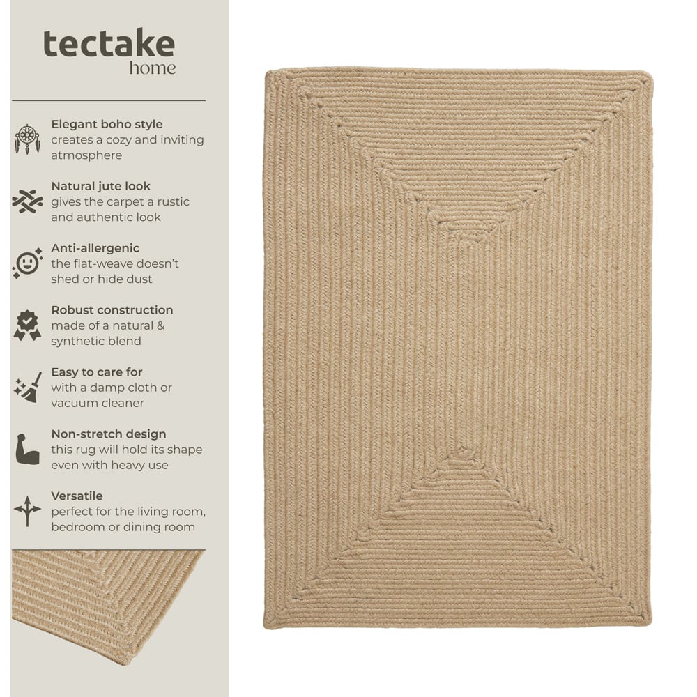 tectake Easy Care Woven Rug 90 x 60 x 0.5cm Image 7