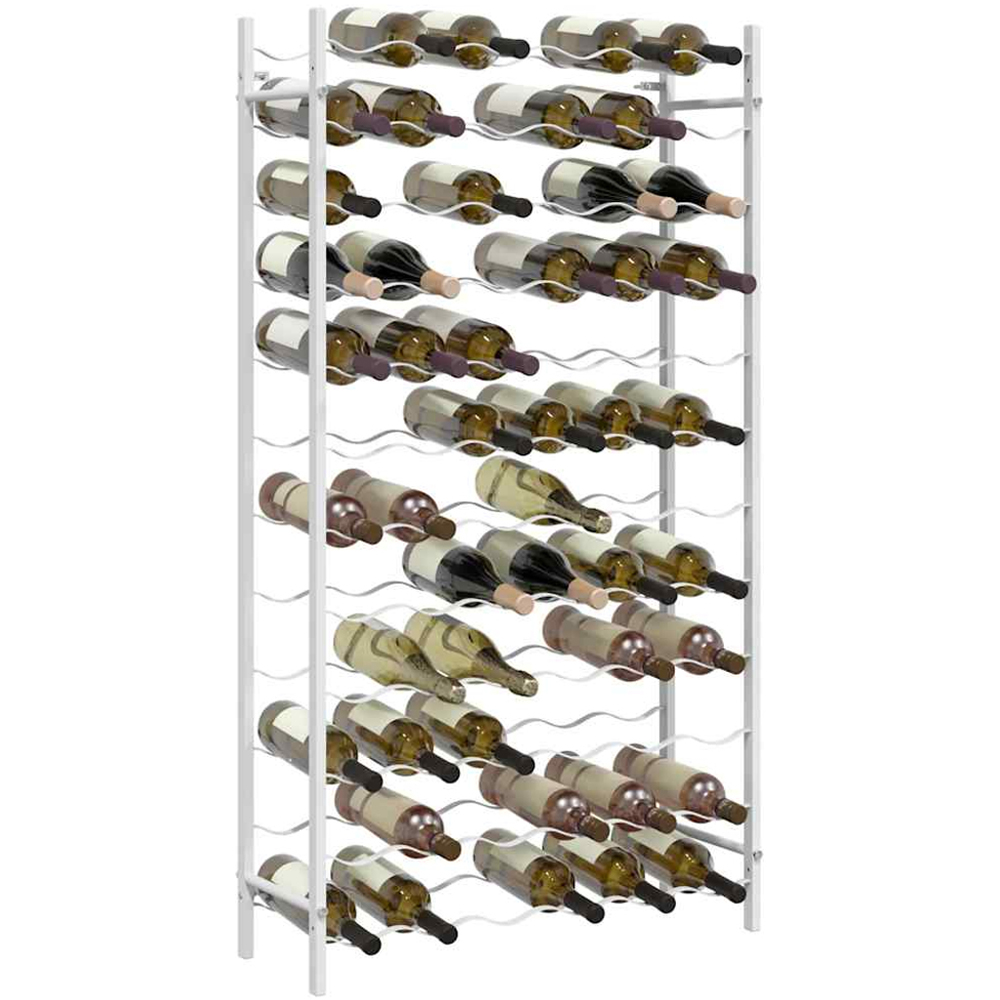 vidaXL 72 Bottle White Freestanding Wine Rack Image 4