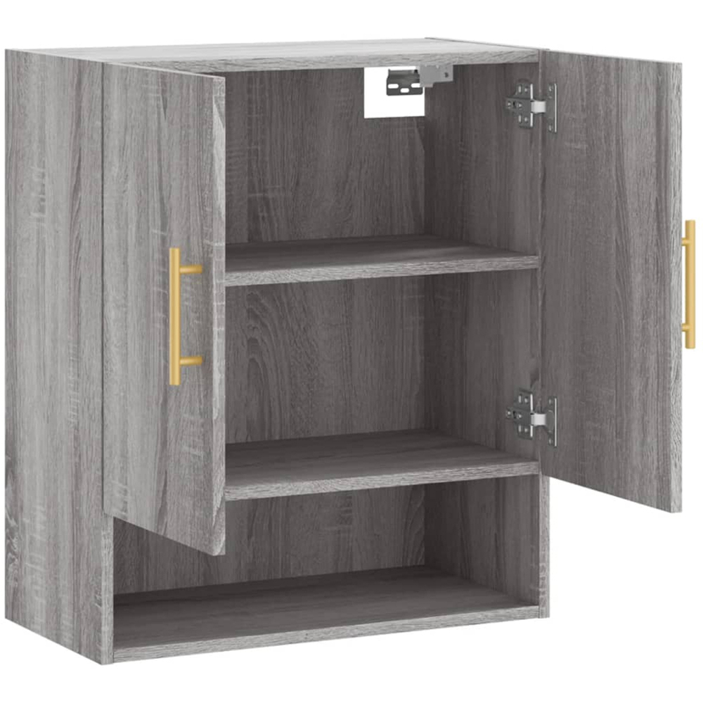 vidaXL 2 Door Single Shelf Grey Sonoma Wall Cabinet Image 6