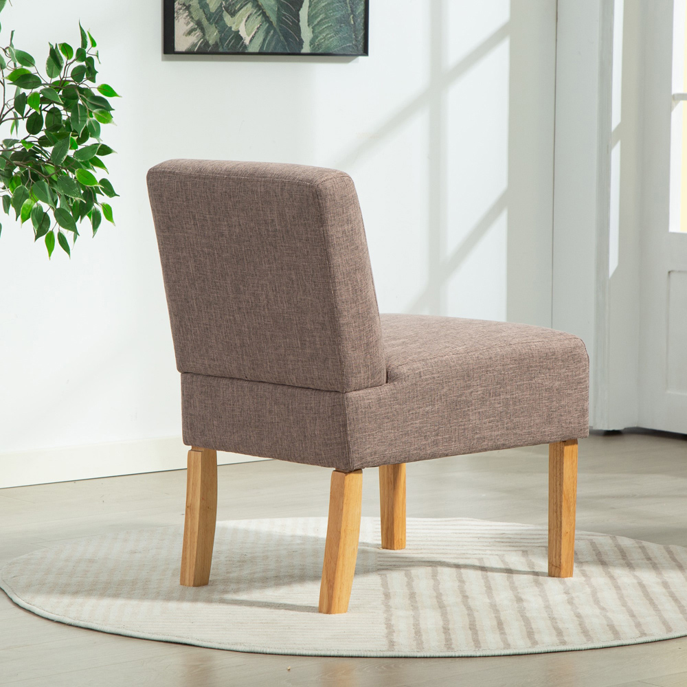 Artemis Home Selina Dark Brown Fabric Armless Accent Chair Image 4