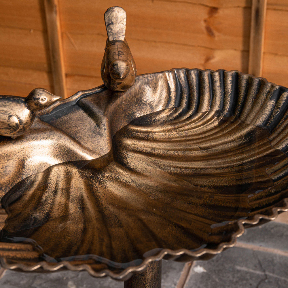 Samuel Alexander Bronze Effect Garden Bird Bath Image 6
