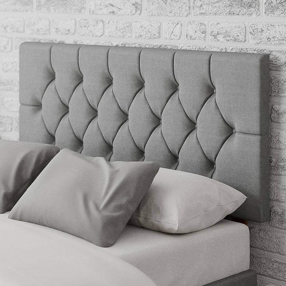 Aspire Furniture Olivier Double Grey Eire Linen Headboard Image 1
