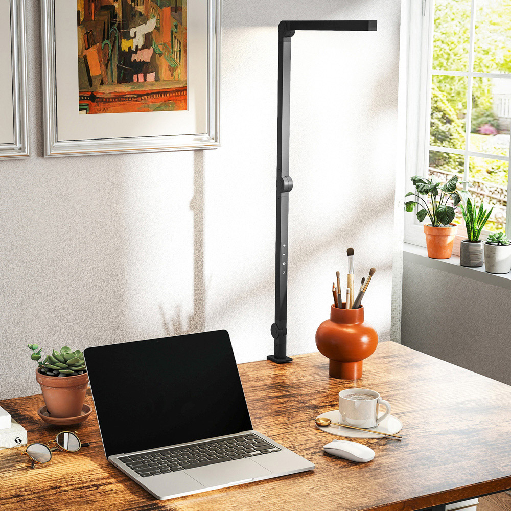 HOMCOM Black Adjustable Swing Arm Dimmable LED Desk Lamp Image 3