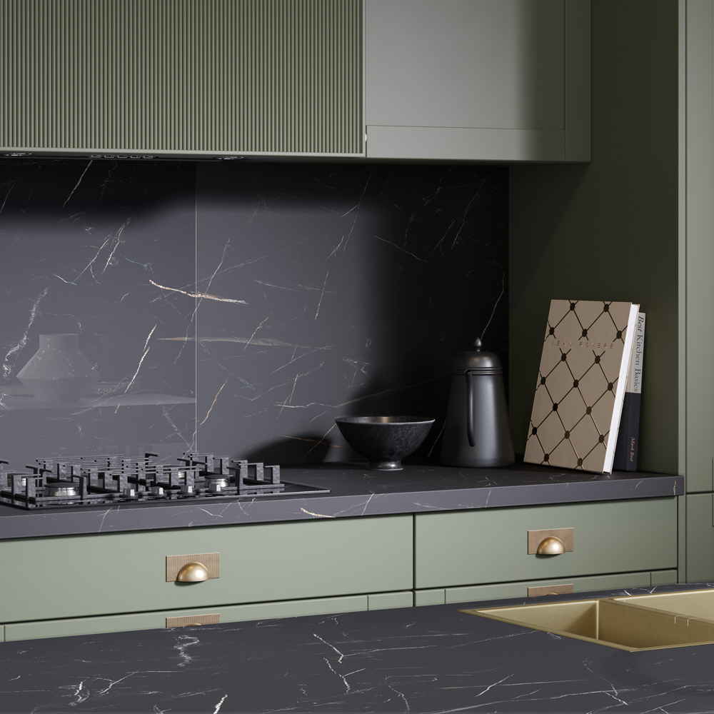 Omega Modern Laurent Marble Laminate Square Edge Kitchen Worktop 4100 x 620 x 38mm Image 5