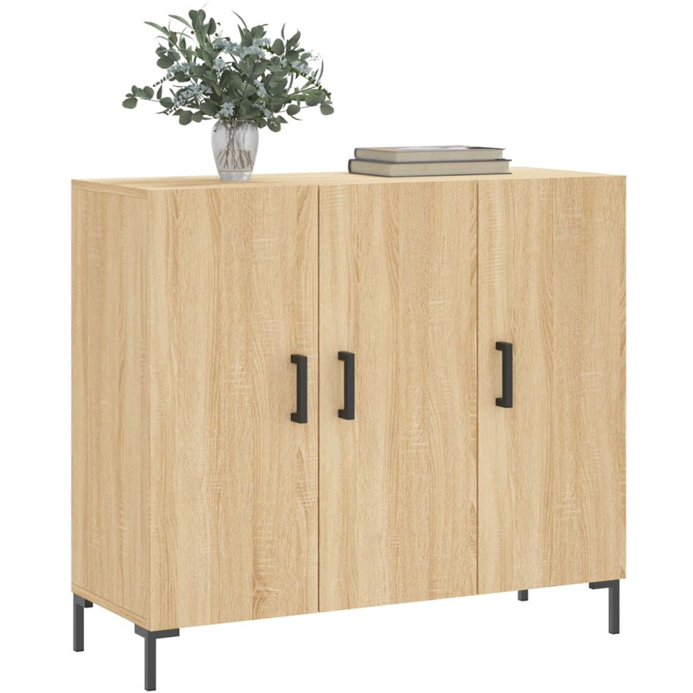 vidaXL 3 Door Sonoma Oak Sideboard Image 3