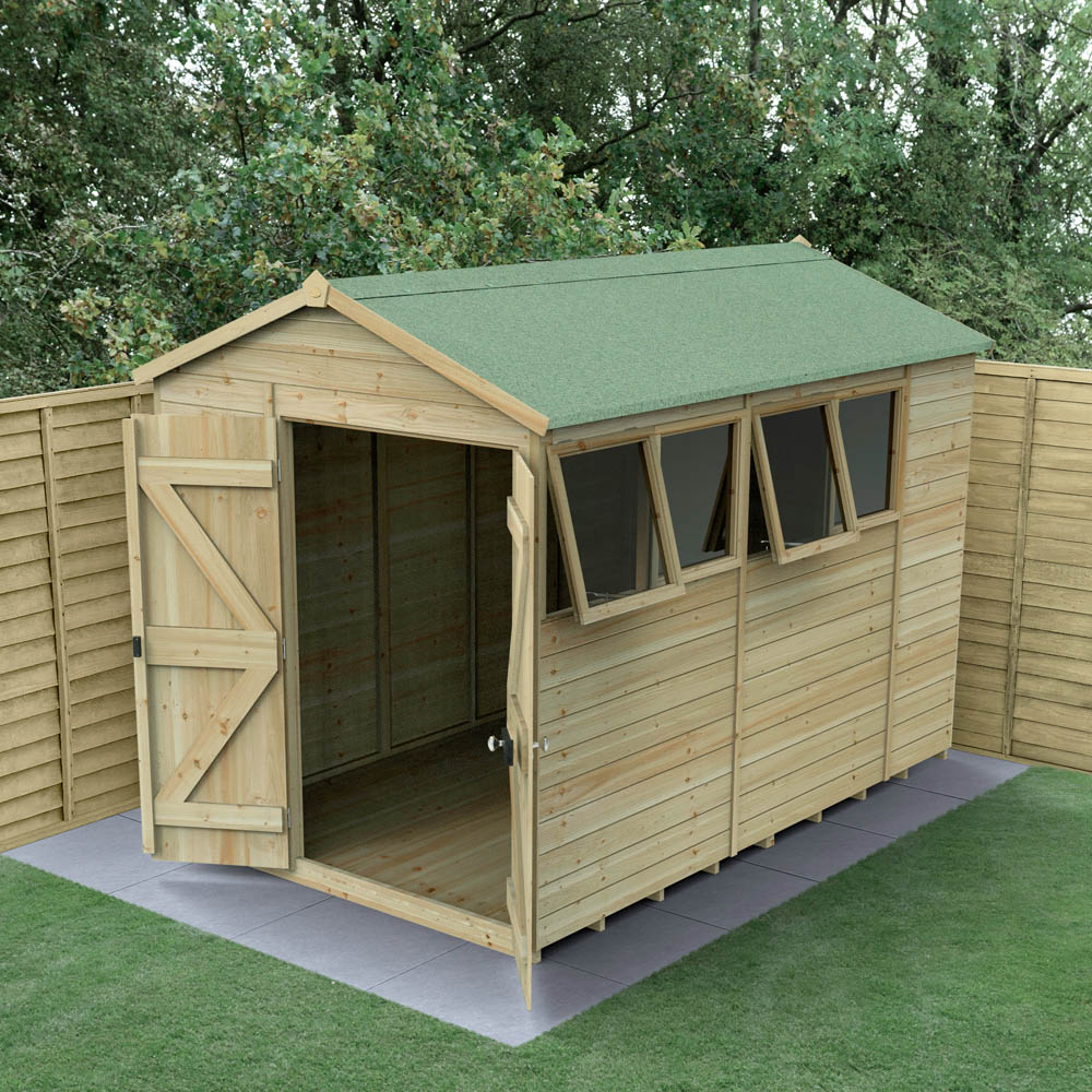 Forest Garden Timberdale 6 x 10ft 2 Opening Apex Shed Image 2