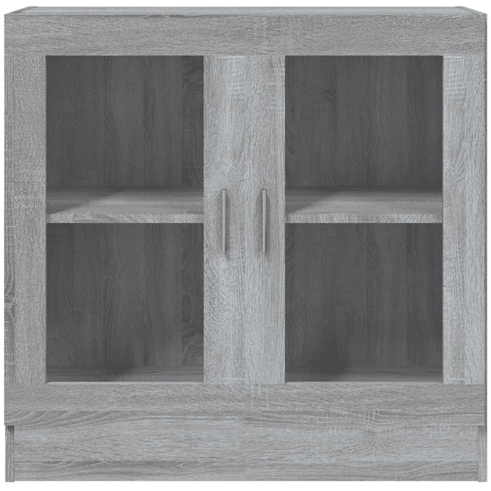 vidaXL Vitrine 2 Glass Door Grey Sonoma Storage Cabinet Image 7