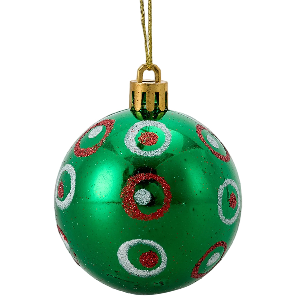 Living and Home Red Green and White Christmas Tree Decoration Ornaments 30 Pack Image 2