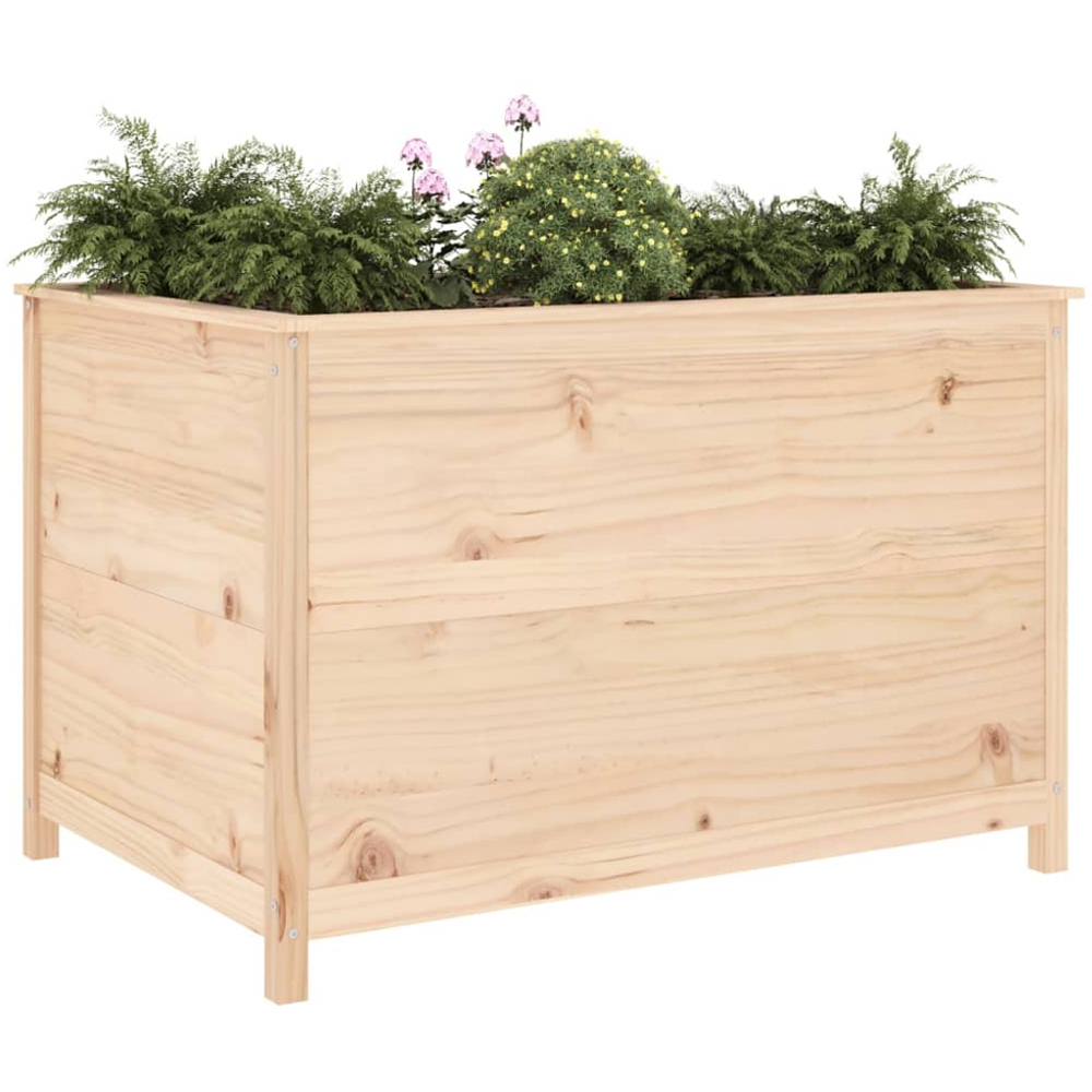 vidaXL Natural Solid Pine Wood Raised Garden Bed 78 x 119.5 x 82.5cm Image 2