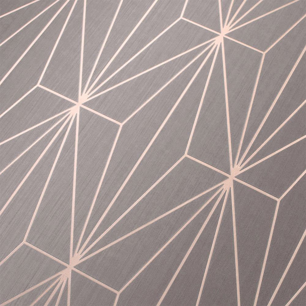 Muriva Kayla Grey and Rose Gold Wallpaper Image 4