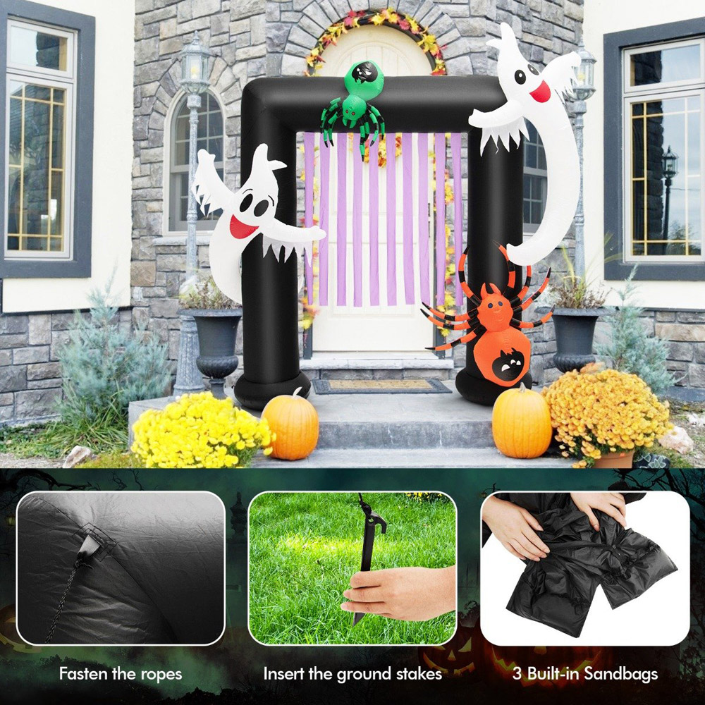Costway 2 Haunted Ghosts Archway Inflatable Halloween Decoration 8ft Image 5
