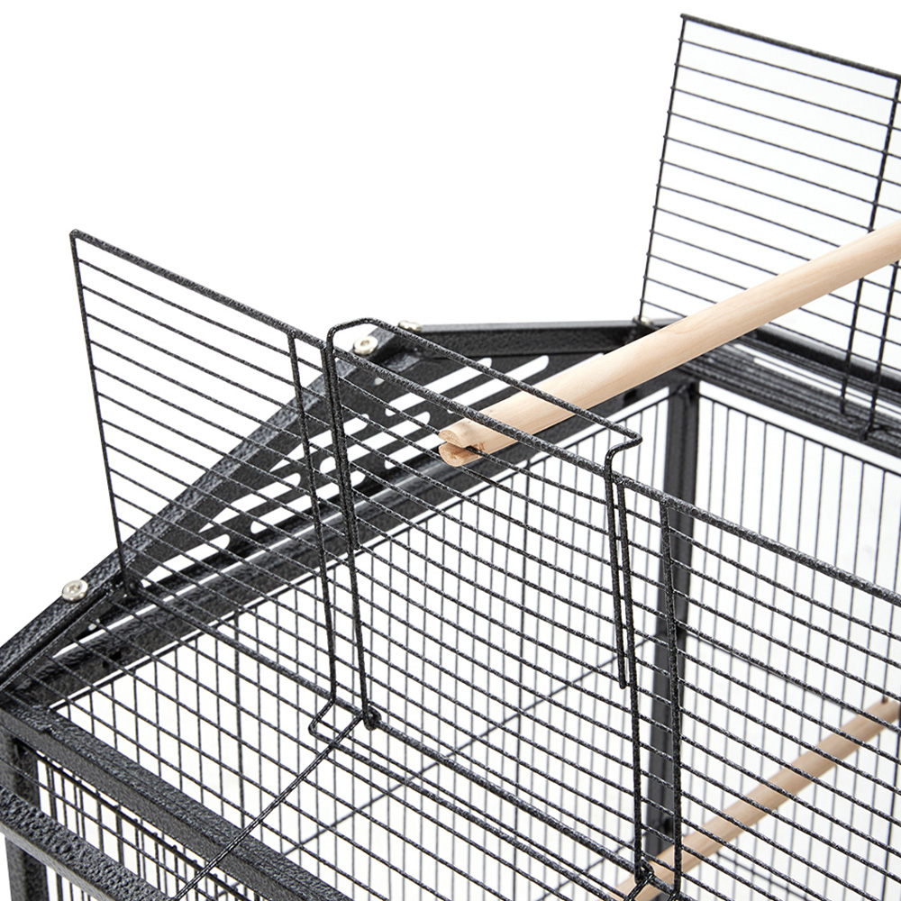 H&O Direct Open Top Metal Pet Bird Cage with Casters Image 4