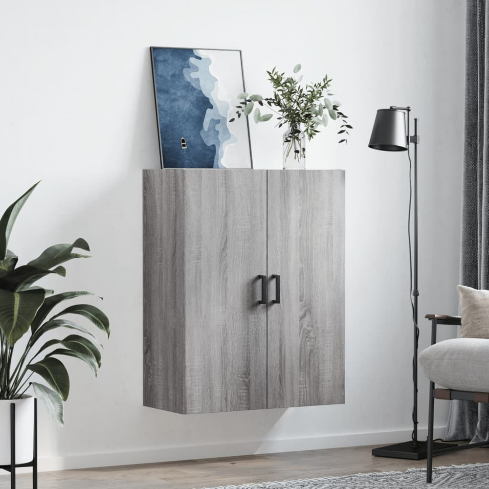 vidaXL 2 Door Grey Sonoma Wall Mounted Cabinet Image 3