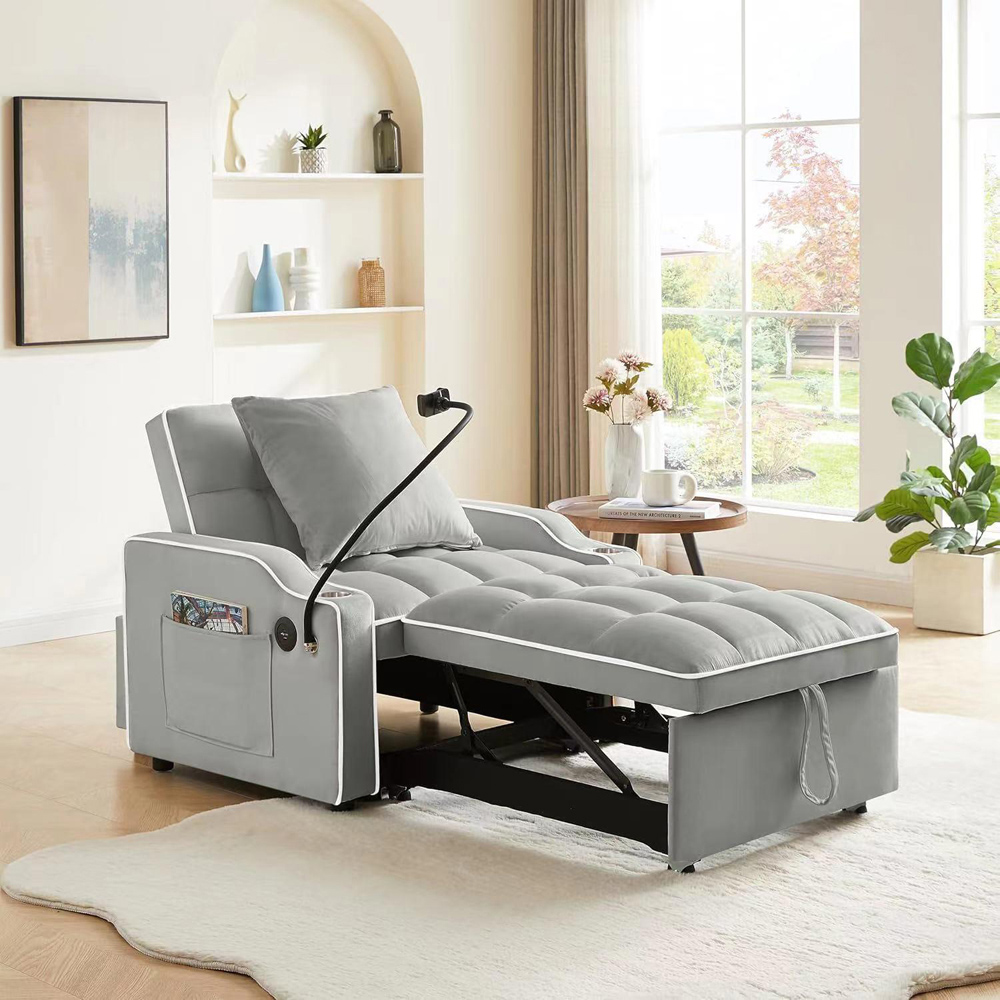 Kosy Koala Convertible Grey Sofa Sleeper Chair Image 8