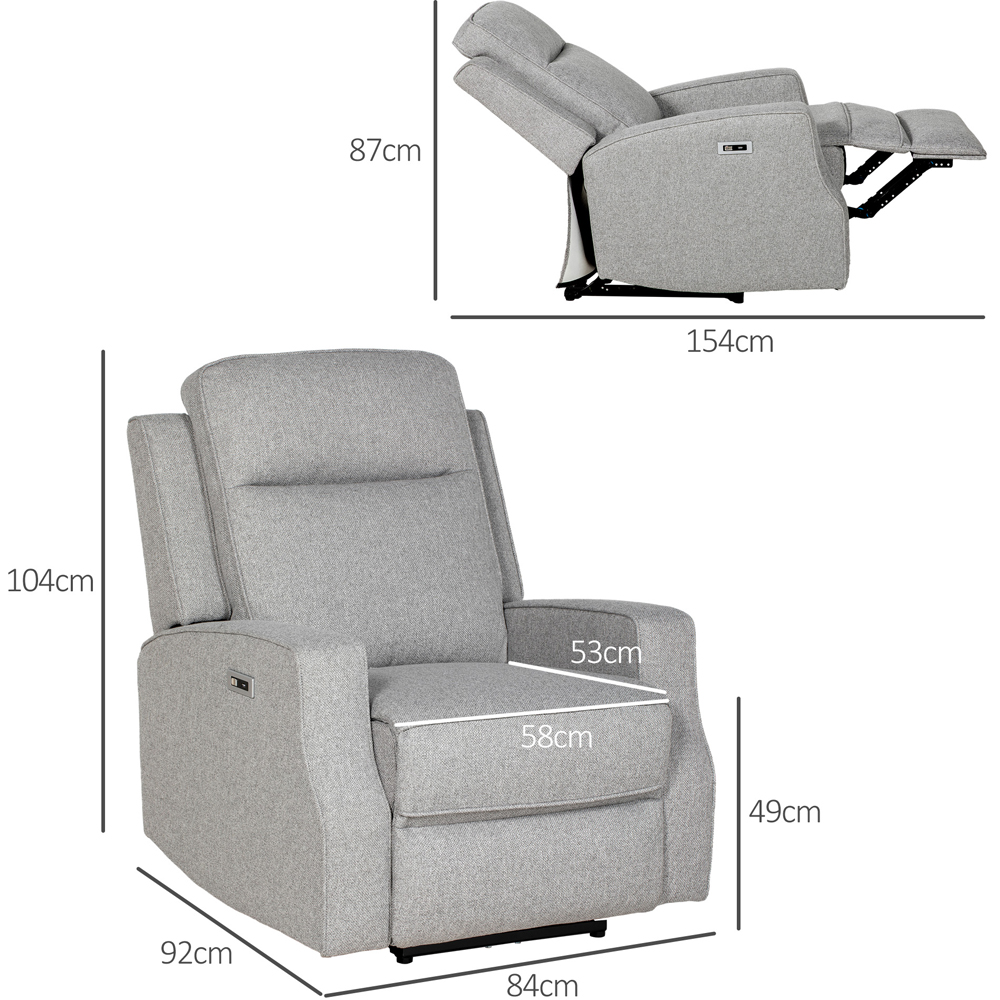 HOMCOM Grey Electric Recliner Armchair Image 7