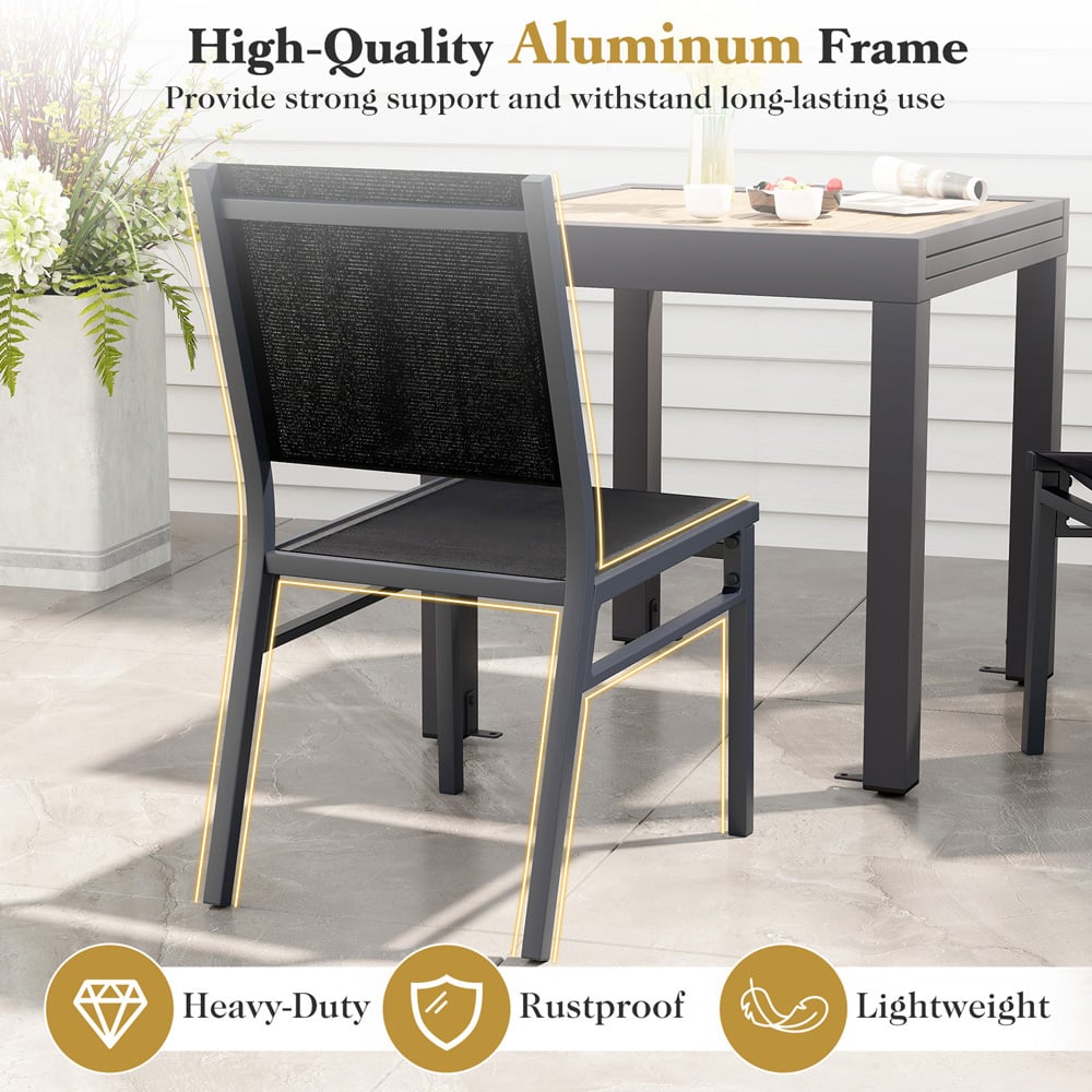 Costway Set of 2 Aluminium Garden Chair Image 8